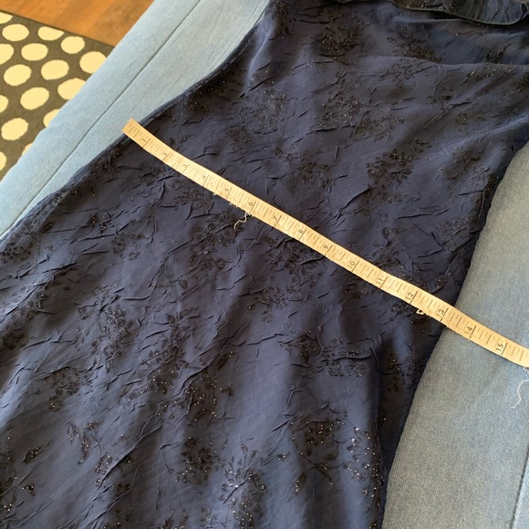 High/lo Hemline Glittery Navy Blue Dress. - Picture 5 of 8